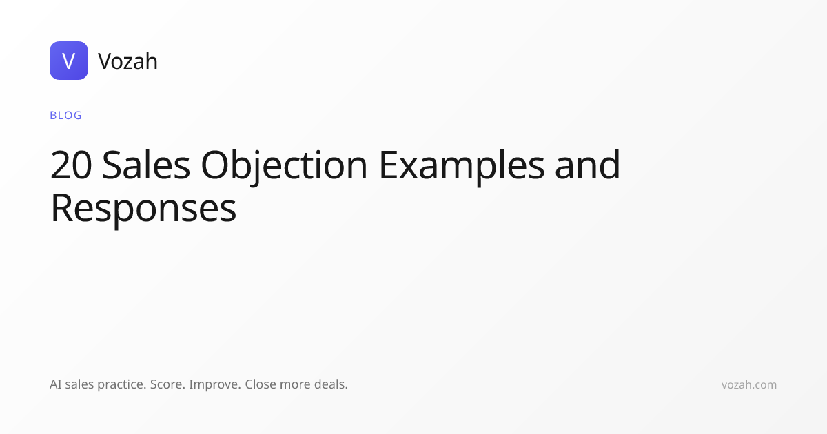 20 Sales Objection Examples and Responses That Actually Work | Vozah
