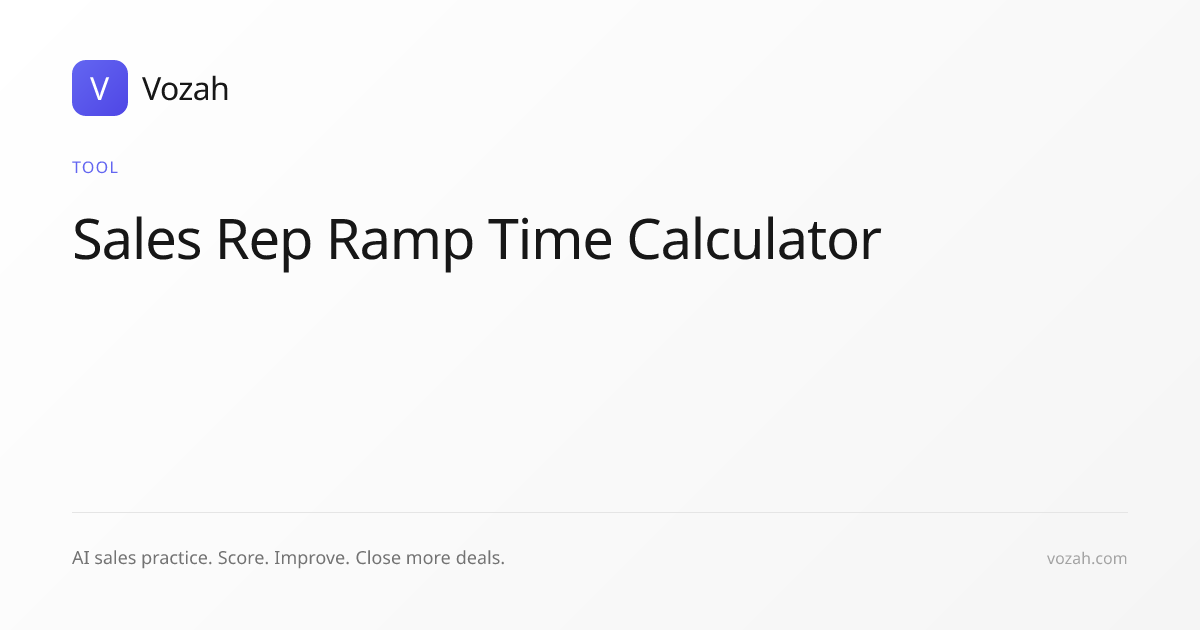 Sales Rep Ramp Time Calculator, Free, No Signup | Vozah